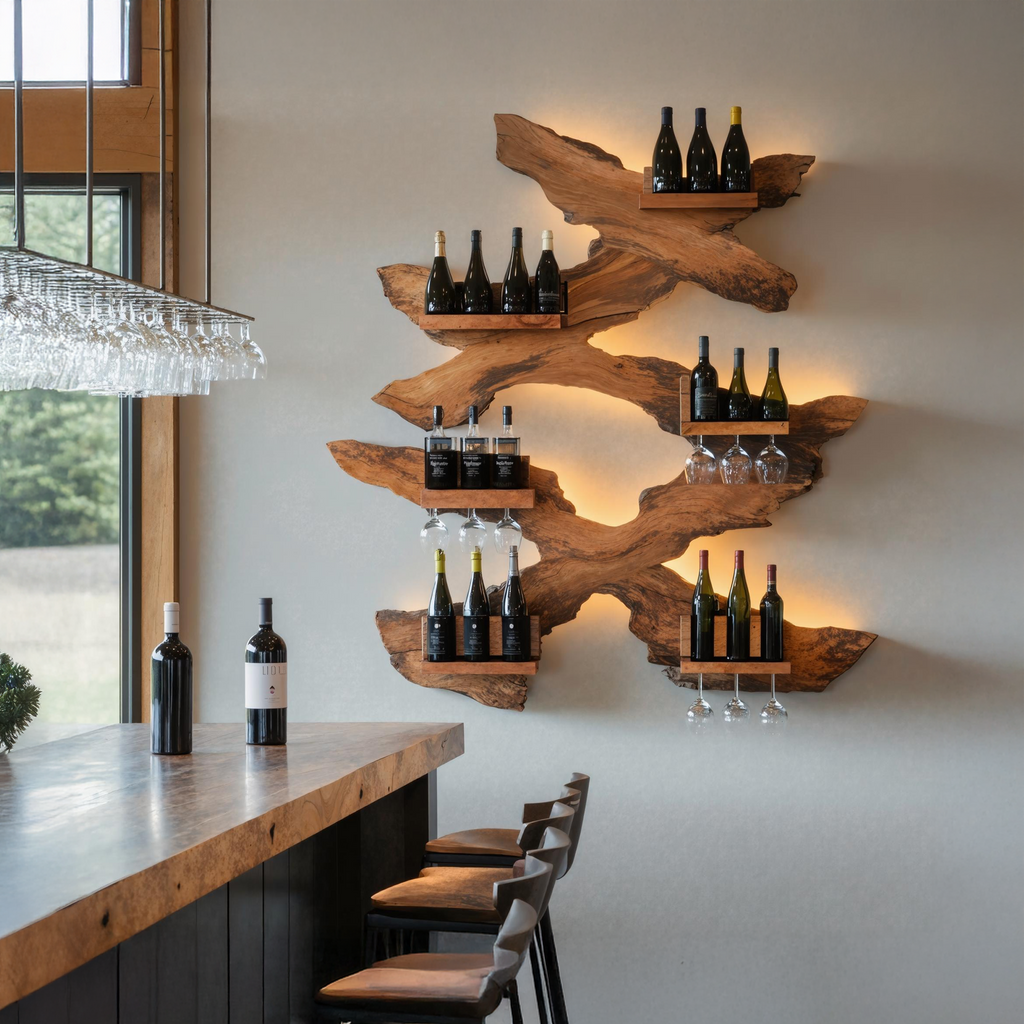Farmhouse Wine Stand For Living Room
