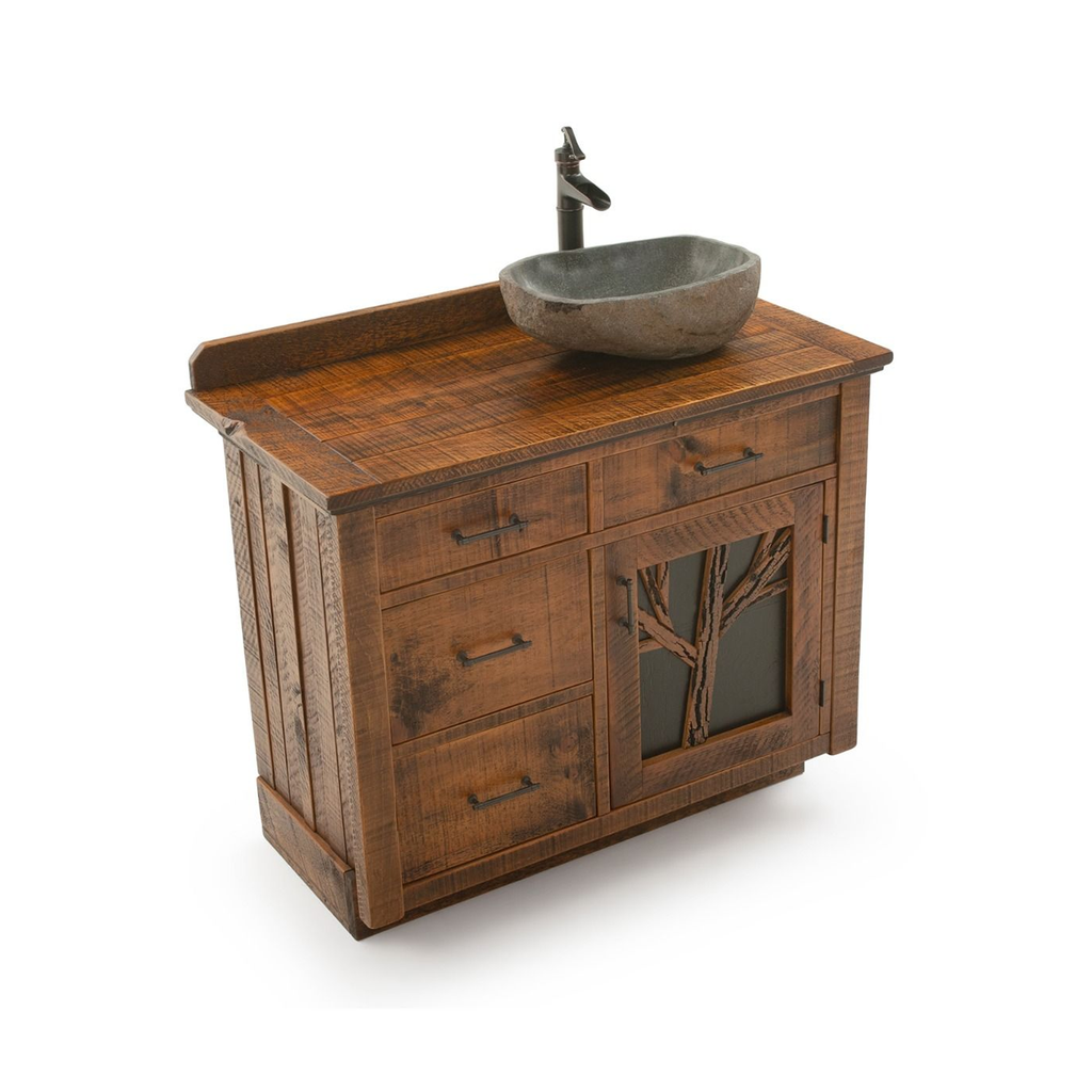 Bathroom Vanity With Sink Option, Farmhouse Live Edge Wood