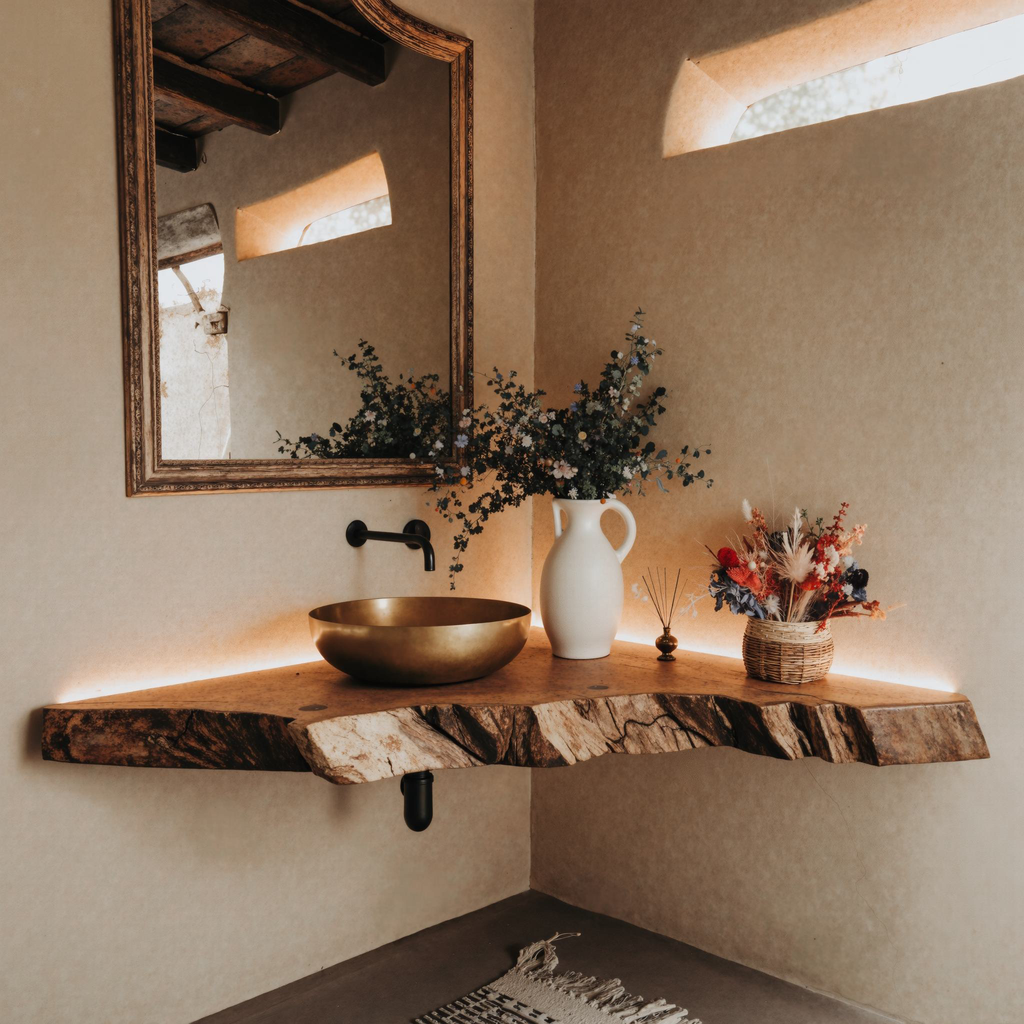 Floating Corner Vanity Bathroom