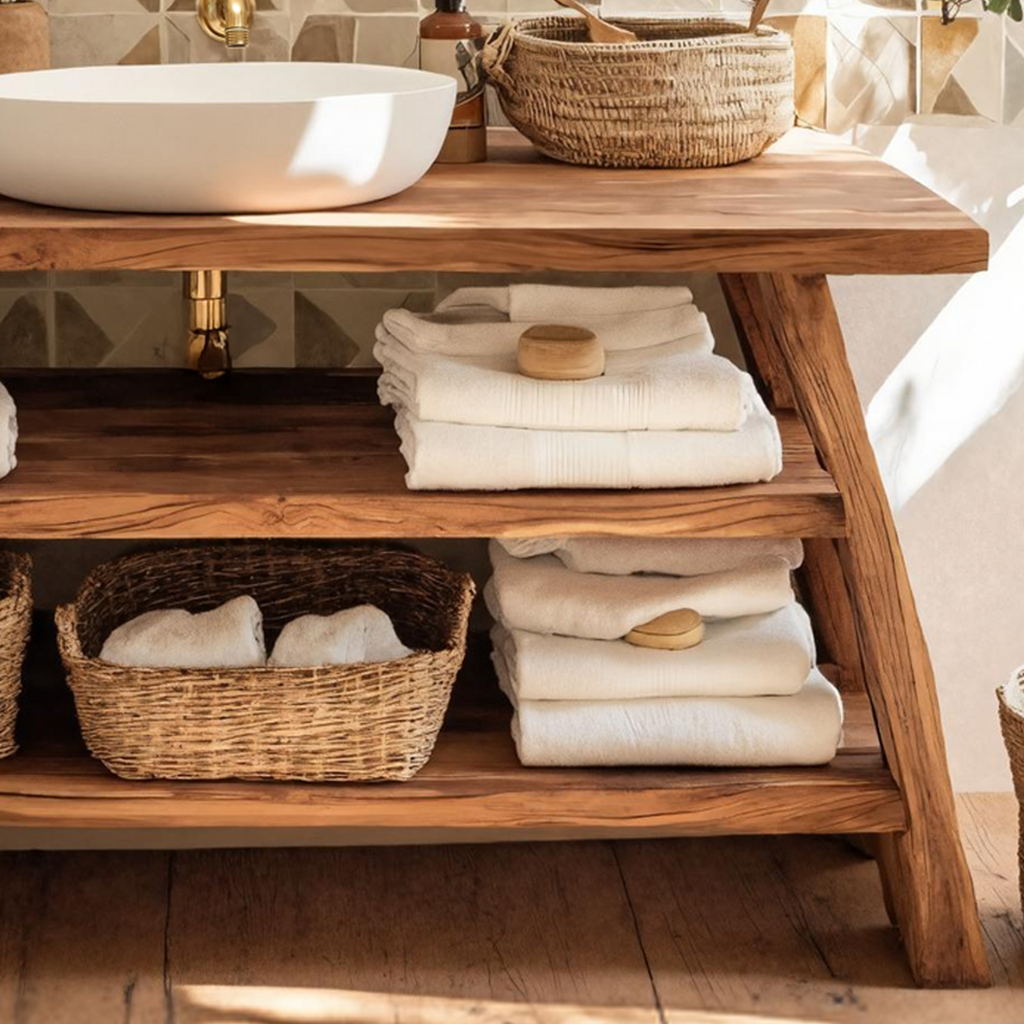Farmhouse Bathroom Furniture With Wooden Vanity Design