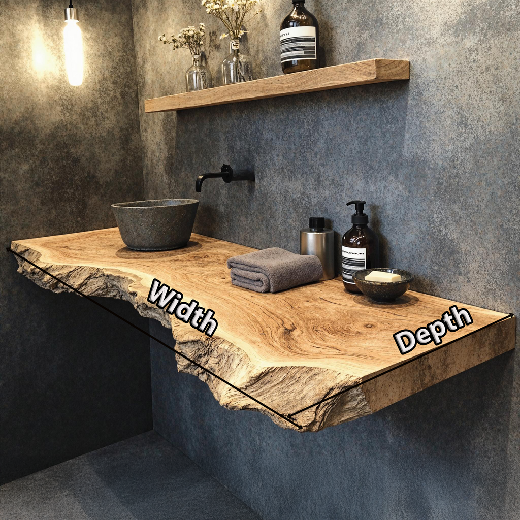 Bathroom Vanity Floating Shelf With Elegant Wooden Finish