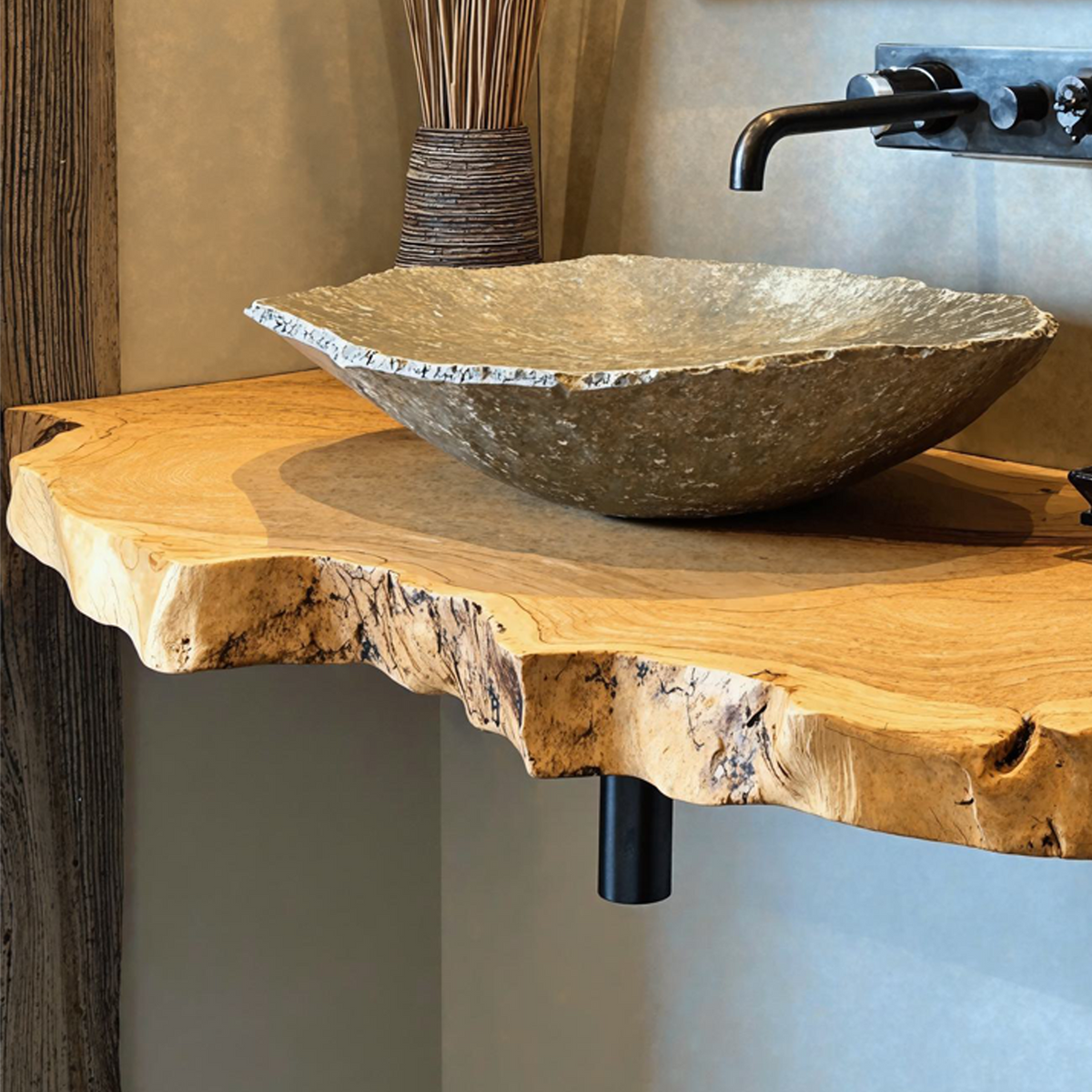 Floating Wood Bathroom Shelf – Style 2