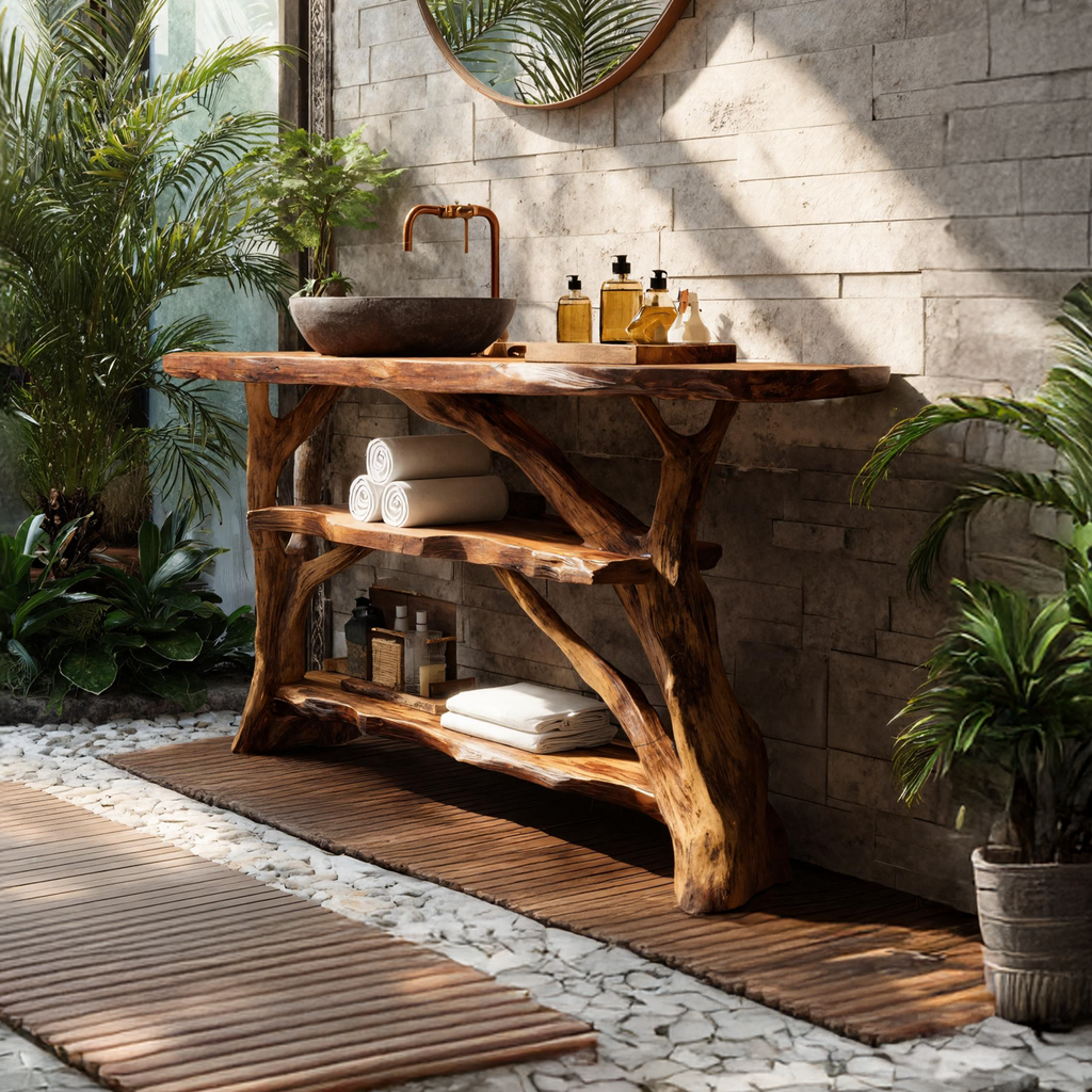 Handcrafted Live Edge Bathroom Vanity For Unique Bathroom Decor