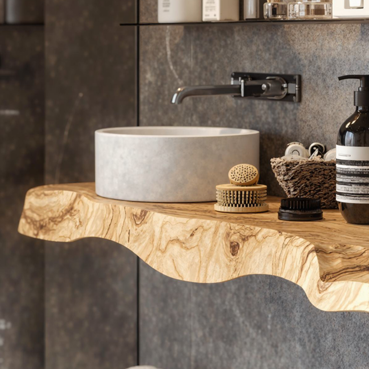 Handcrafted Counter Bathroom Vanity Shelf
