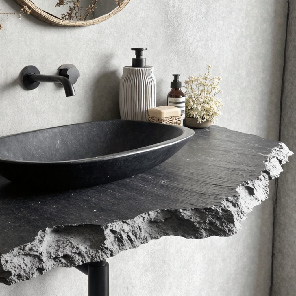 Live Edge Bathroom Vanity Shelf Wall