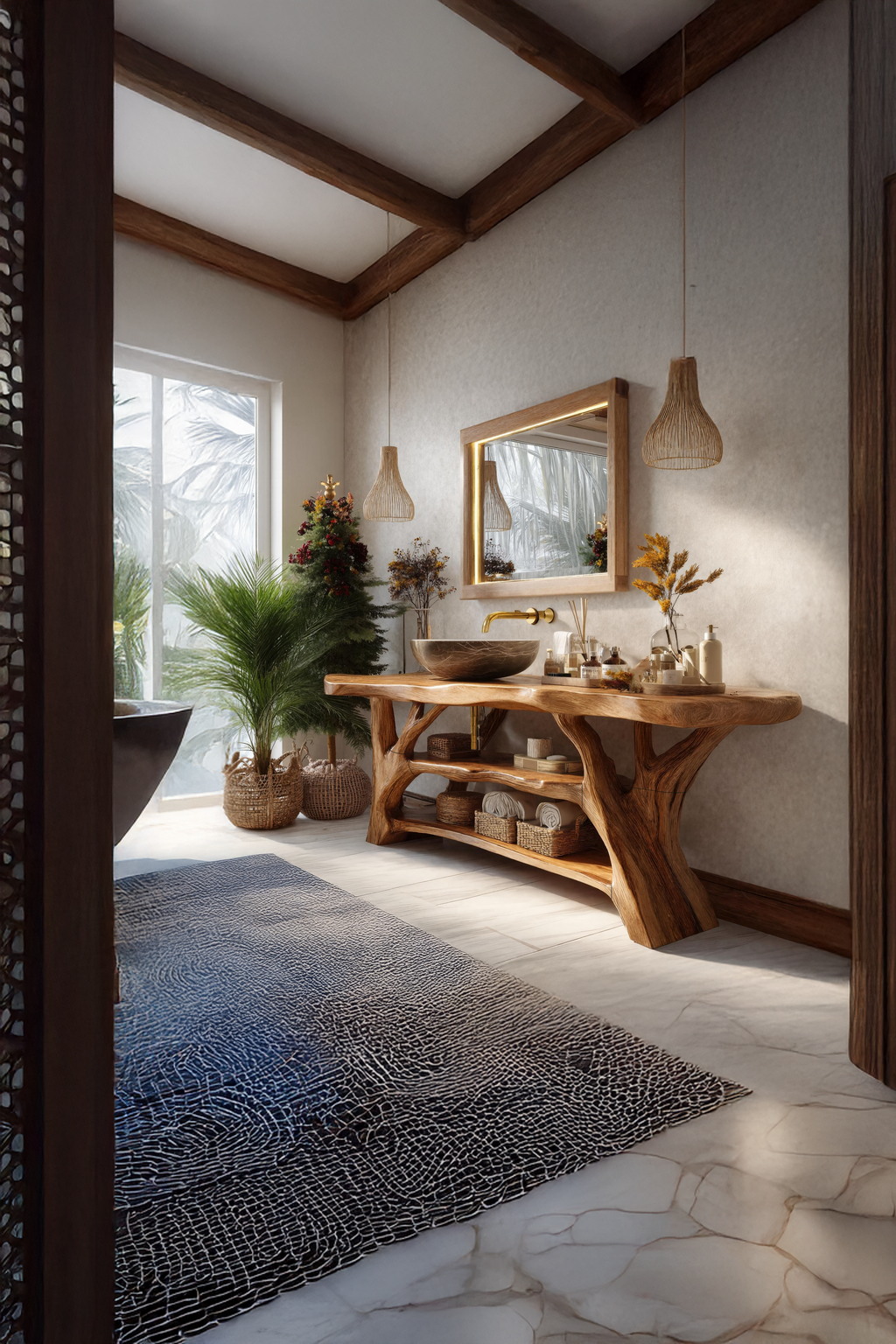 Farmhouse Solid Wood Bathroom Vanity For Farmhouse Furniture Interior
