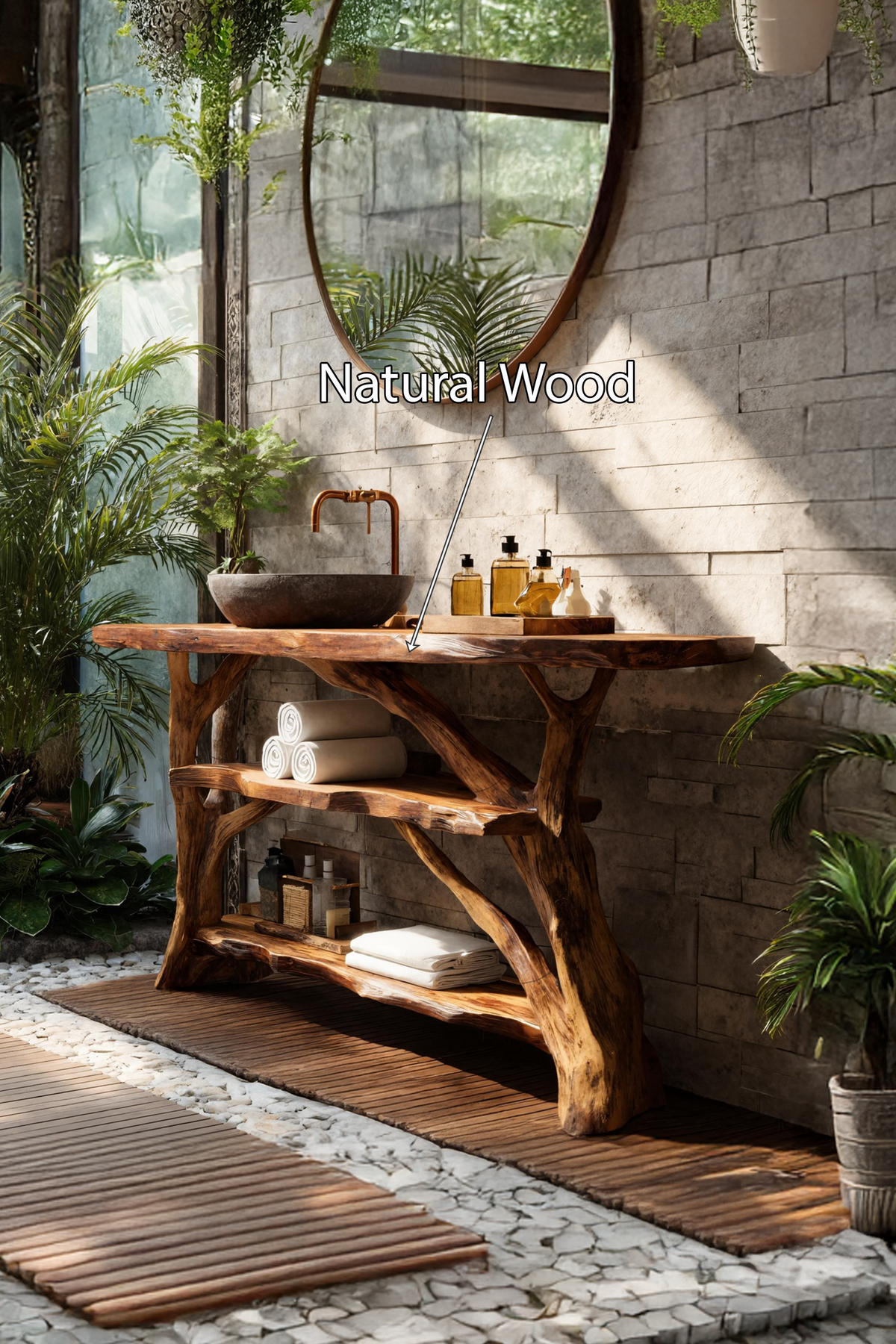 Handcrafted Live Edge Bathroom Vanity For Unique Bathroom Decor