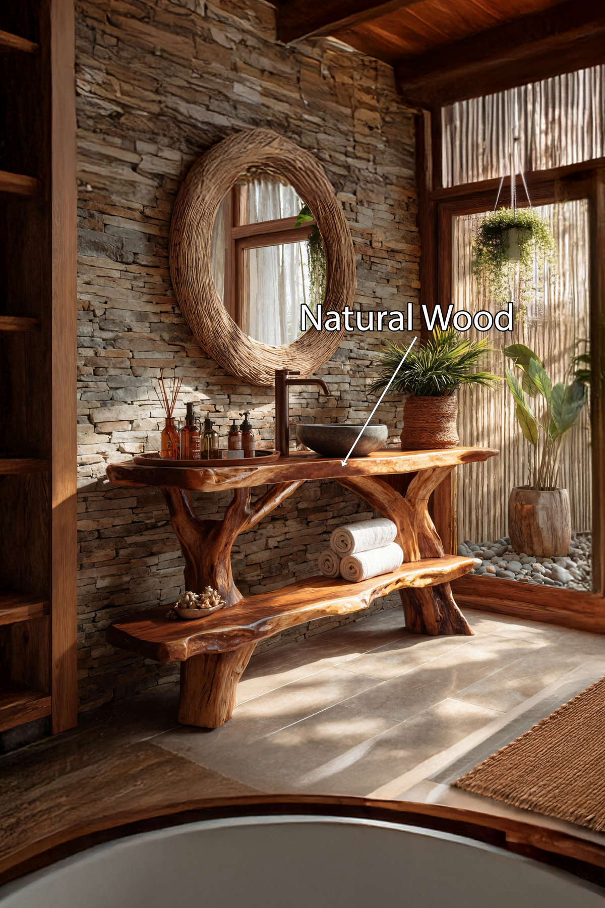 Handcrafted Solid Wood Vanity For Stylish Bathroom Furniture Design