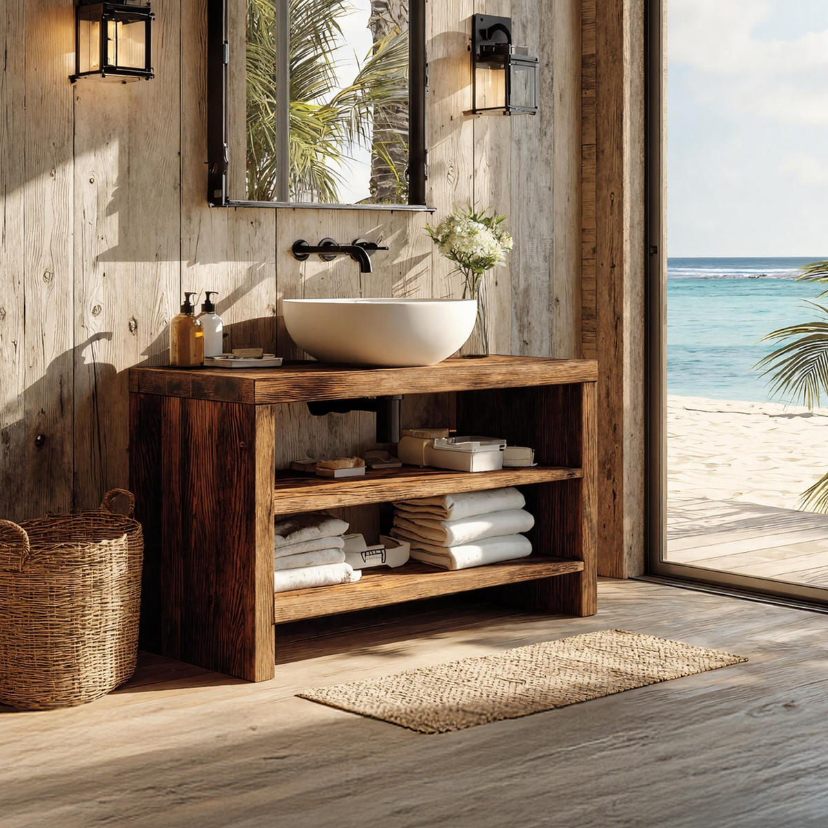 Live Edge Vanity Rustic Style For Bathroom Design