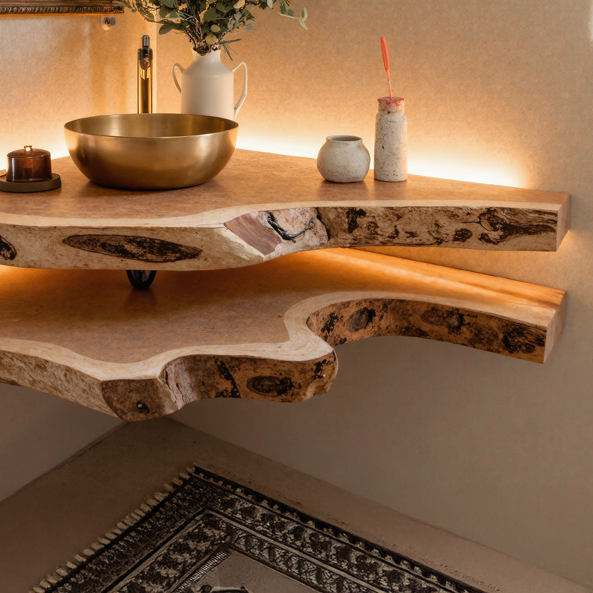Floating Bathroom Corner Shelf – Style 2
