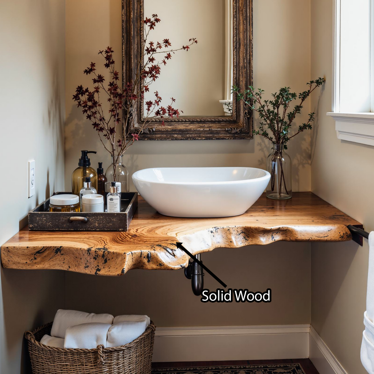 Floating Bathroom Corner Shelf Vanity