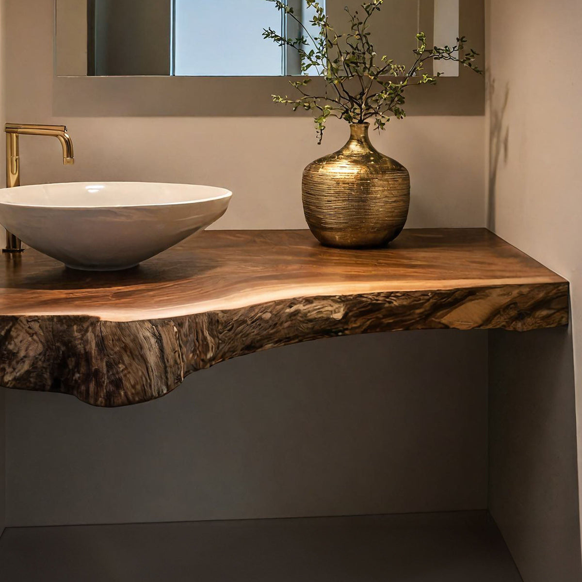 Handcrafted Solid Wood Vanity For Small Bathroom