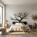 Sunburst Wall Headboard, Rustic Driftwood Solid Wood Bedroom Art