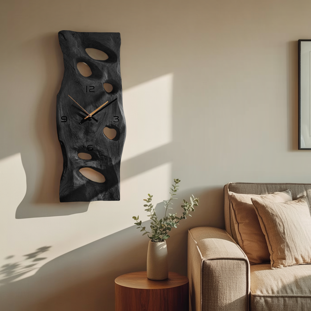 Contemporary Carved Wall Clock For Living Room