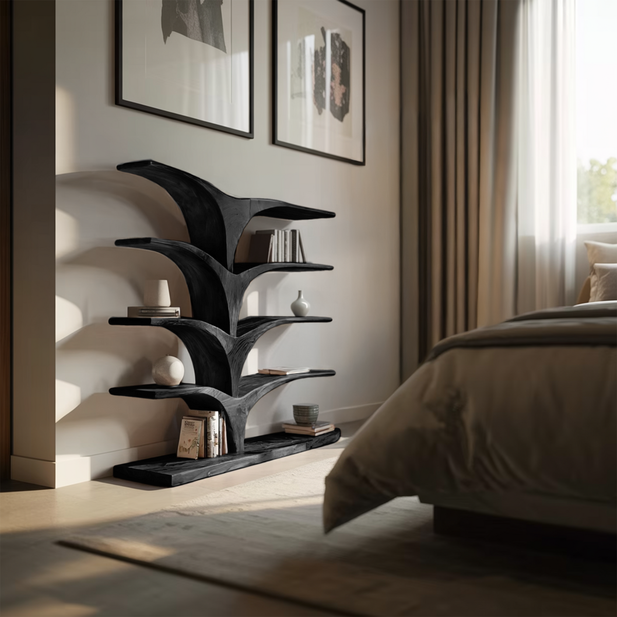 Contemporary Curved Bookshelf For Modern Interior