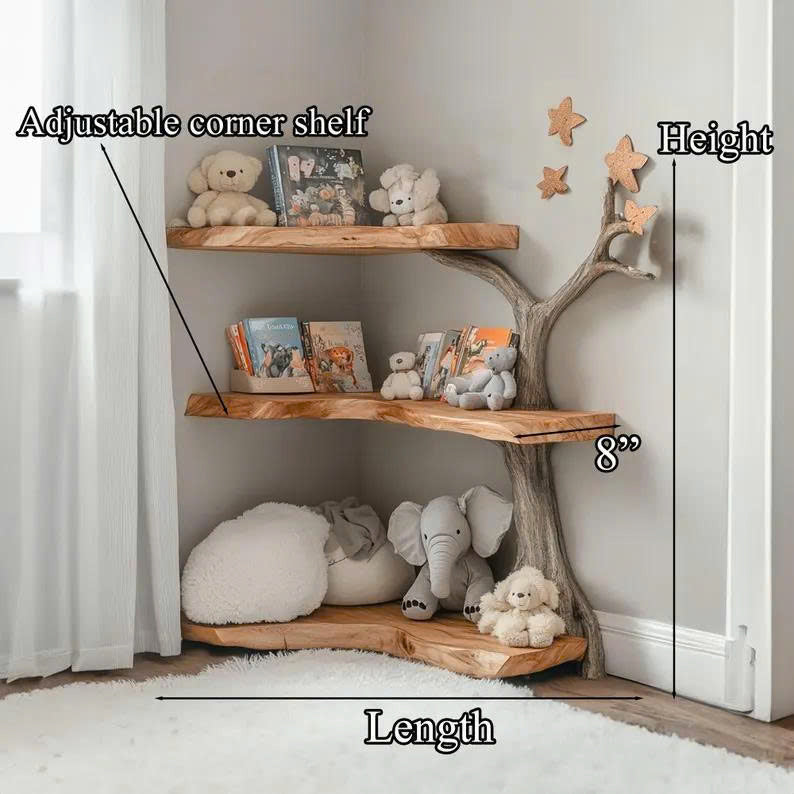 Kids Tree Bookshelf Solid Wood Room Decor Gift