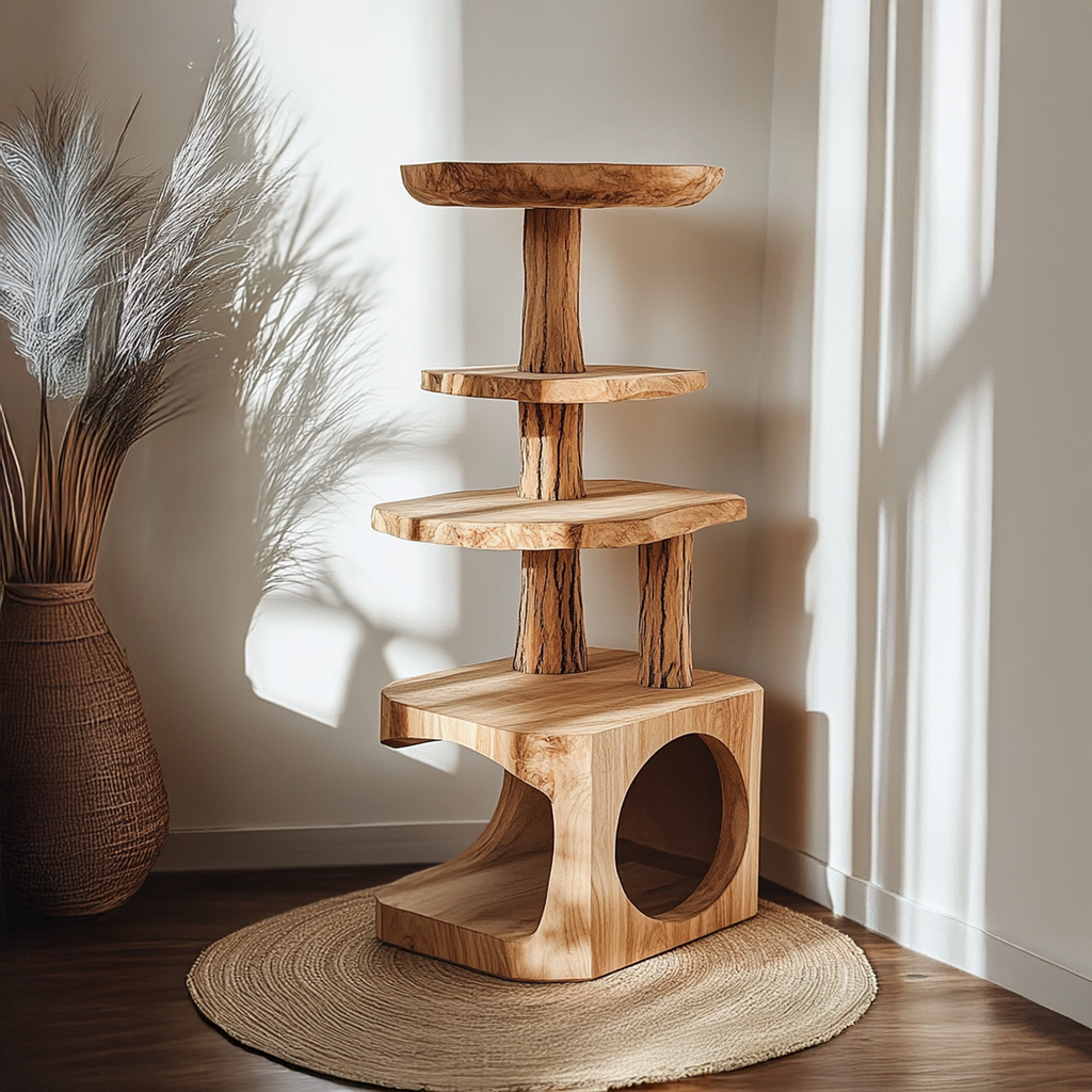 Handcrafted Cat Play Space Rustic Style Custom Size Decor Home Gift
