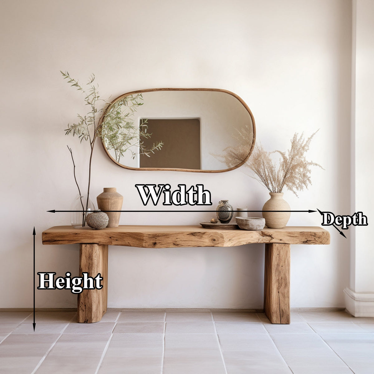 Live Edge Side Table, Modern Natural Wood Accent Table