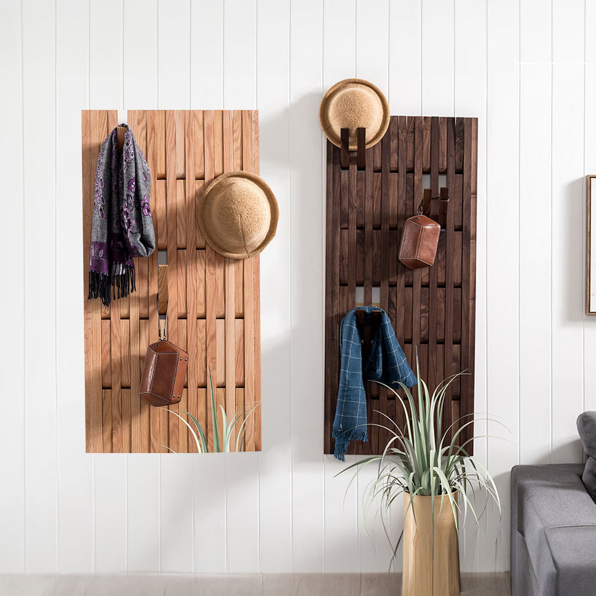 Piano Hat Rack, Wall Mounted Solid Wood Keyboard Hooks for Entryway
