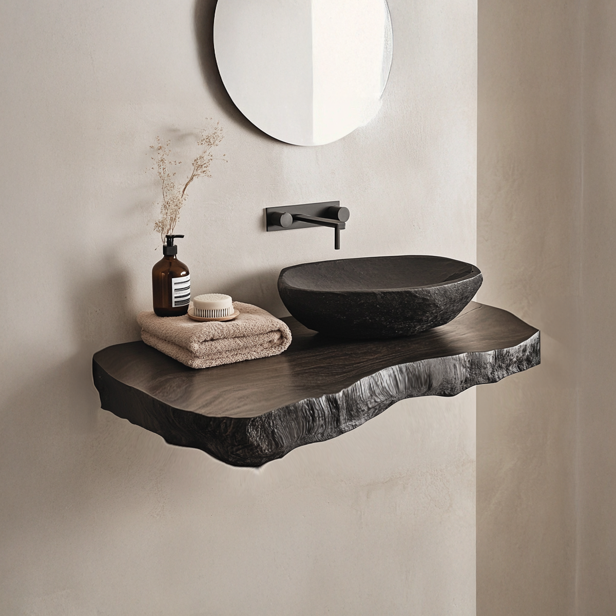 Custom Shelf Vanity Solid Wood Decor Home