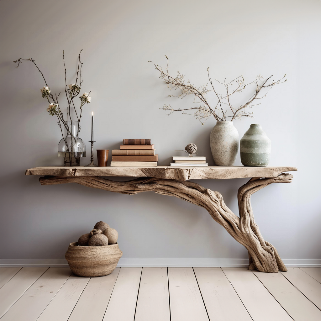 Rustic Wood Console Table Entry Table for Hallway and Living Room