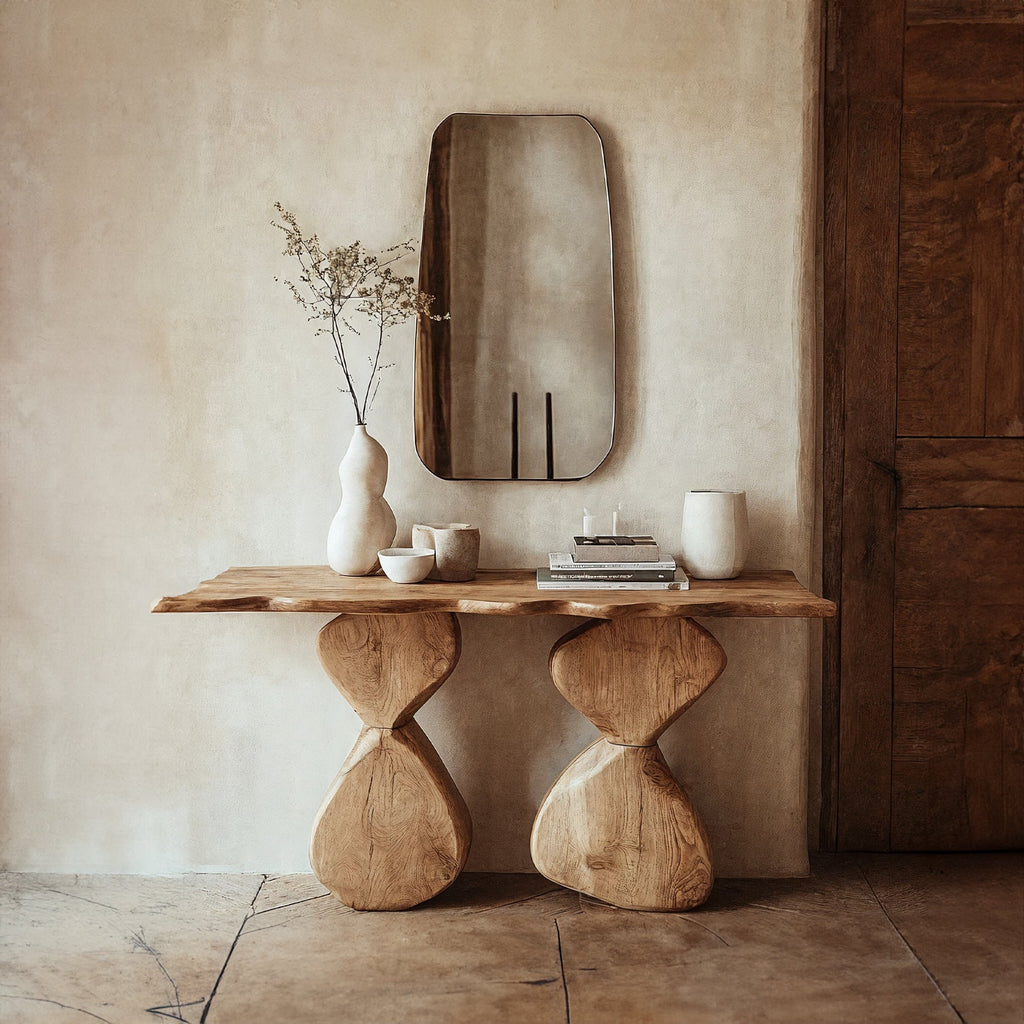 Entryway Console Table Solid Wood