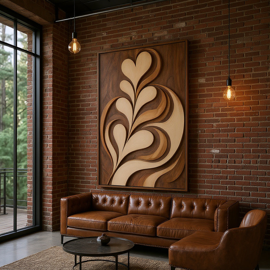 Contemporary Latte Leaf Wall Art For Living Room
