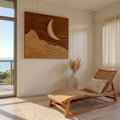 Contemporary Moon Over Mountains Wooden Wall Art For Home
