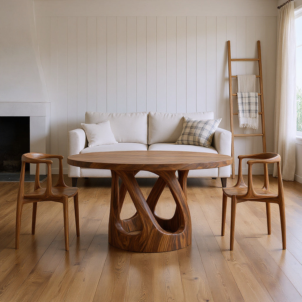 Contemporary Open Base Dining Table For Breakfast Nook
