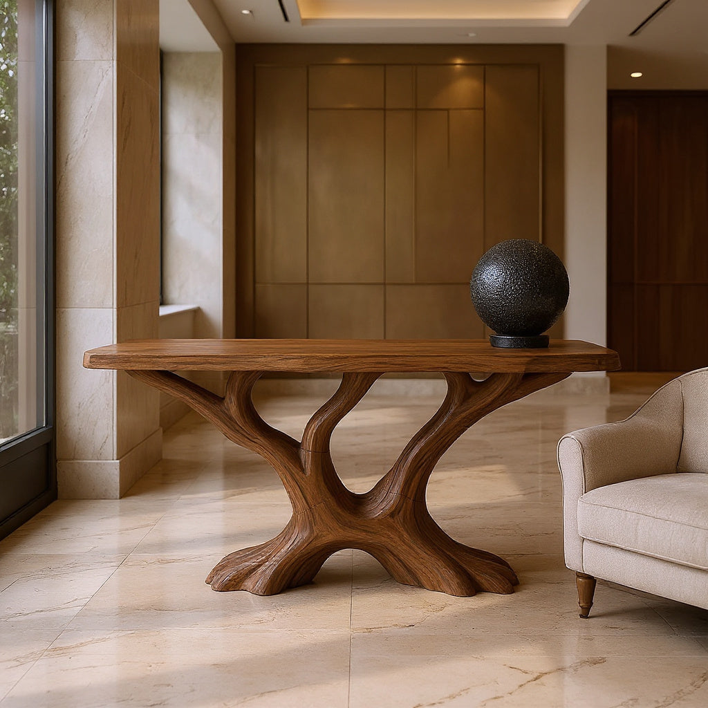 Contemporary Sculptural Console Table Modern Entryway