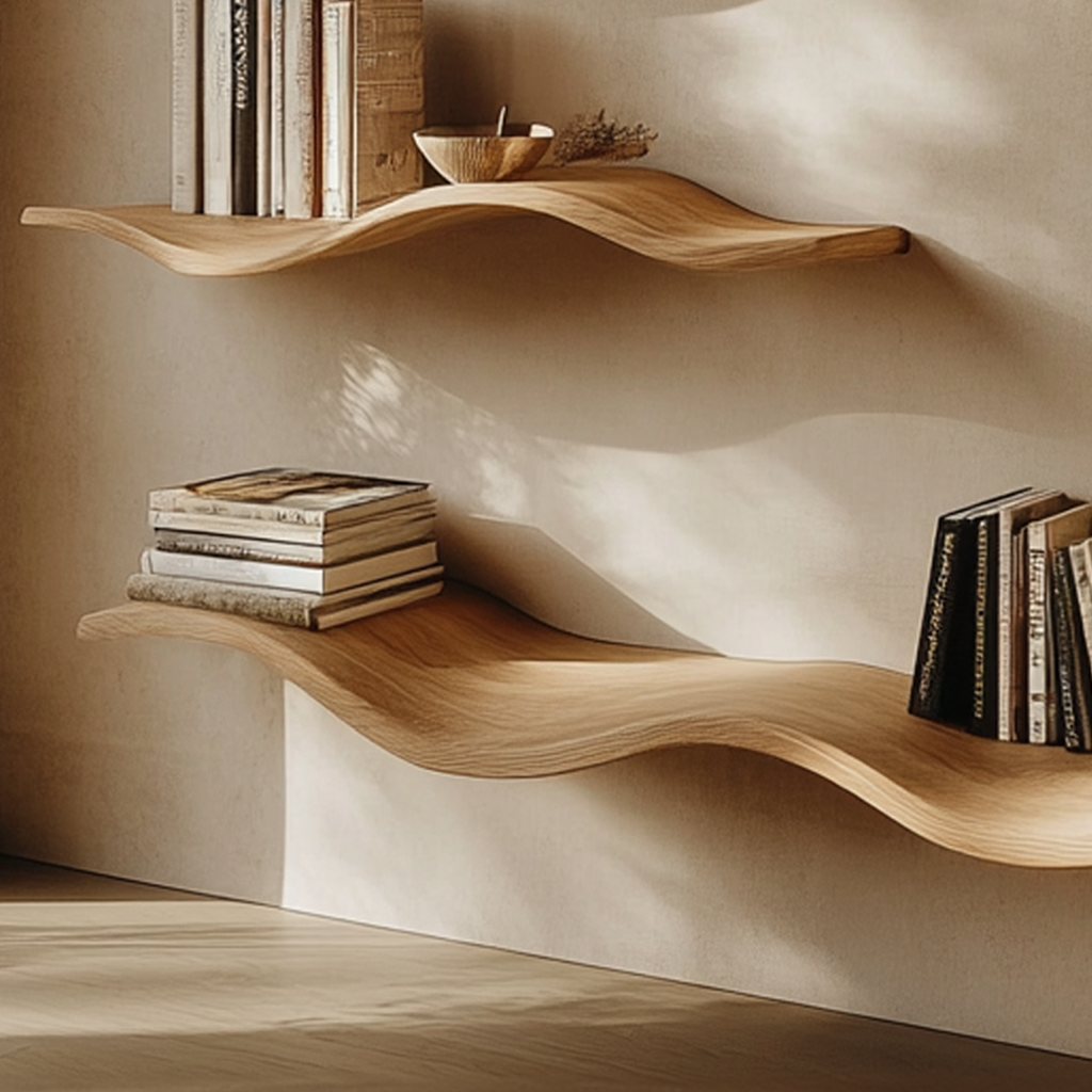 Custom Wood Floating Shelves Living Room New Year Home Decor