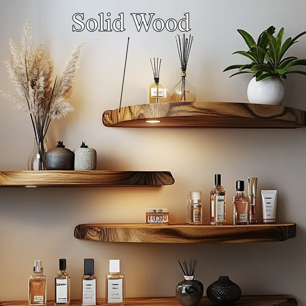 Floating Wall Shelves Custom Solid Wood Decor Living Room Gift Sets