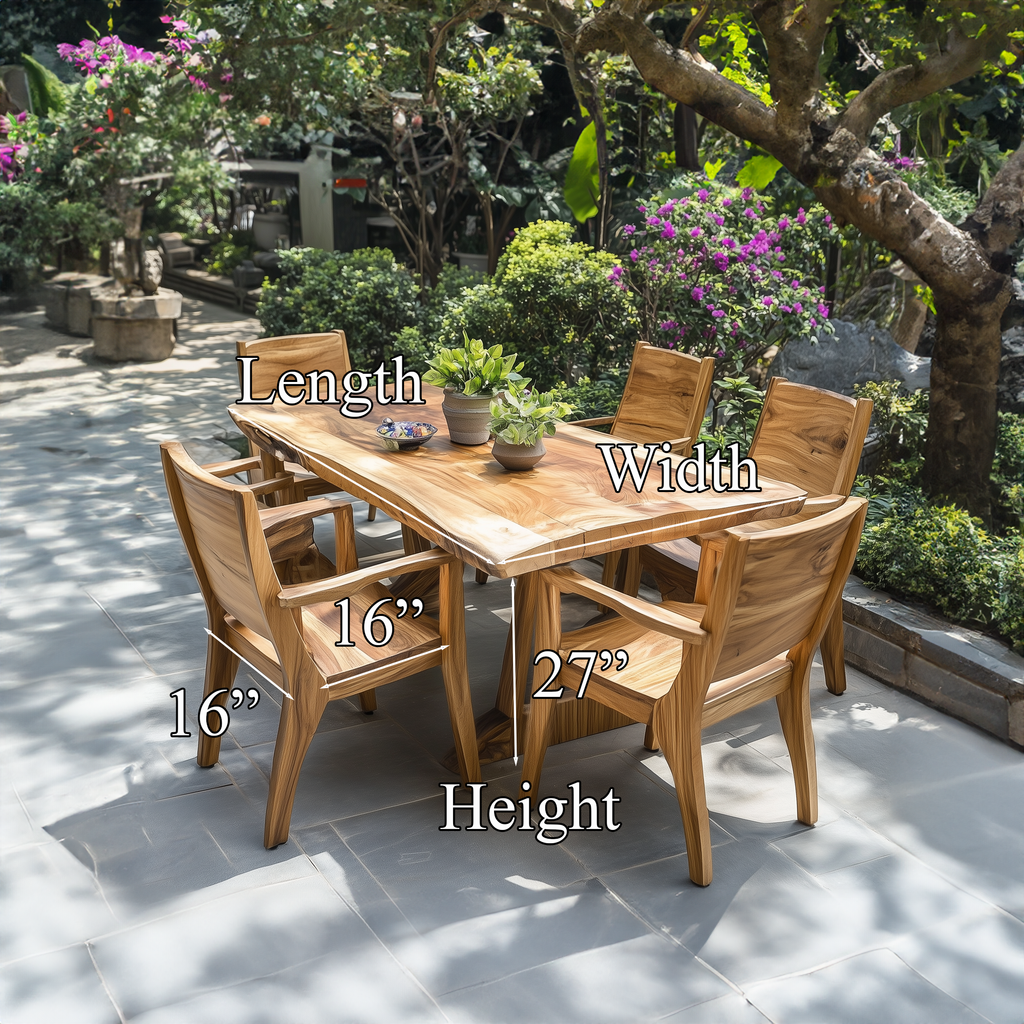 Family Dining Set Garden Dining Table Handcrafted Decor Garden Gift