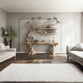 Console Narrow Table With Tree Branch Bookshelf