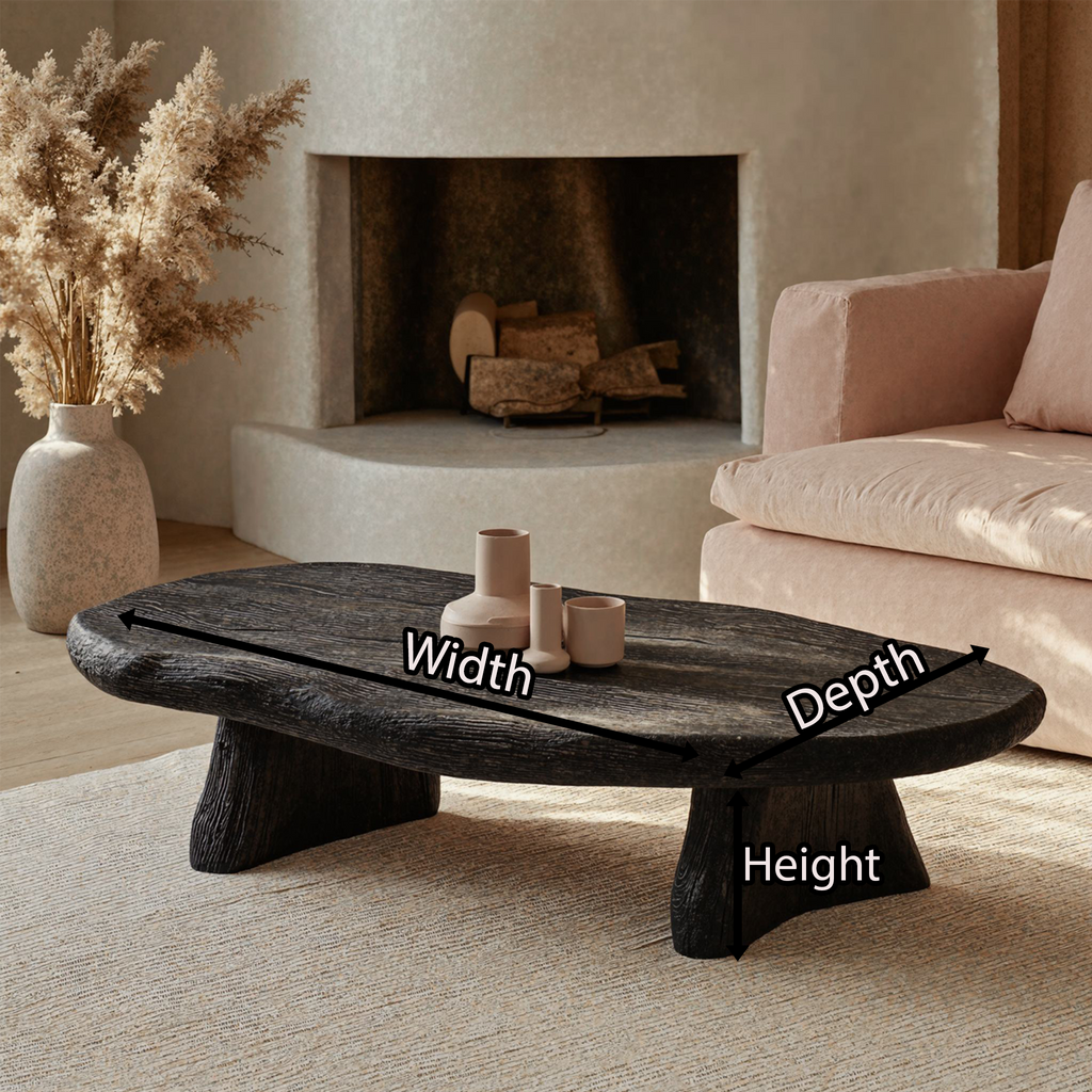 Black Modern Wood Coffee Table Home Decor