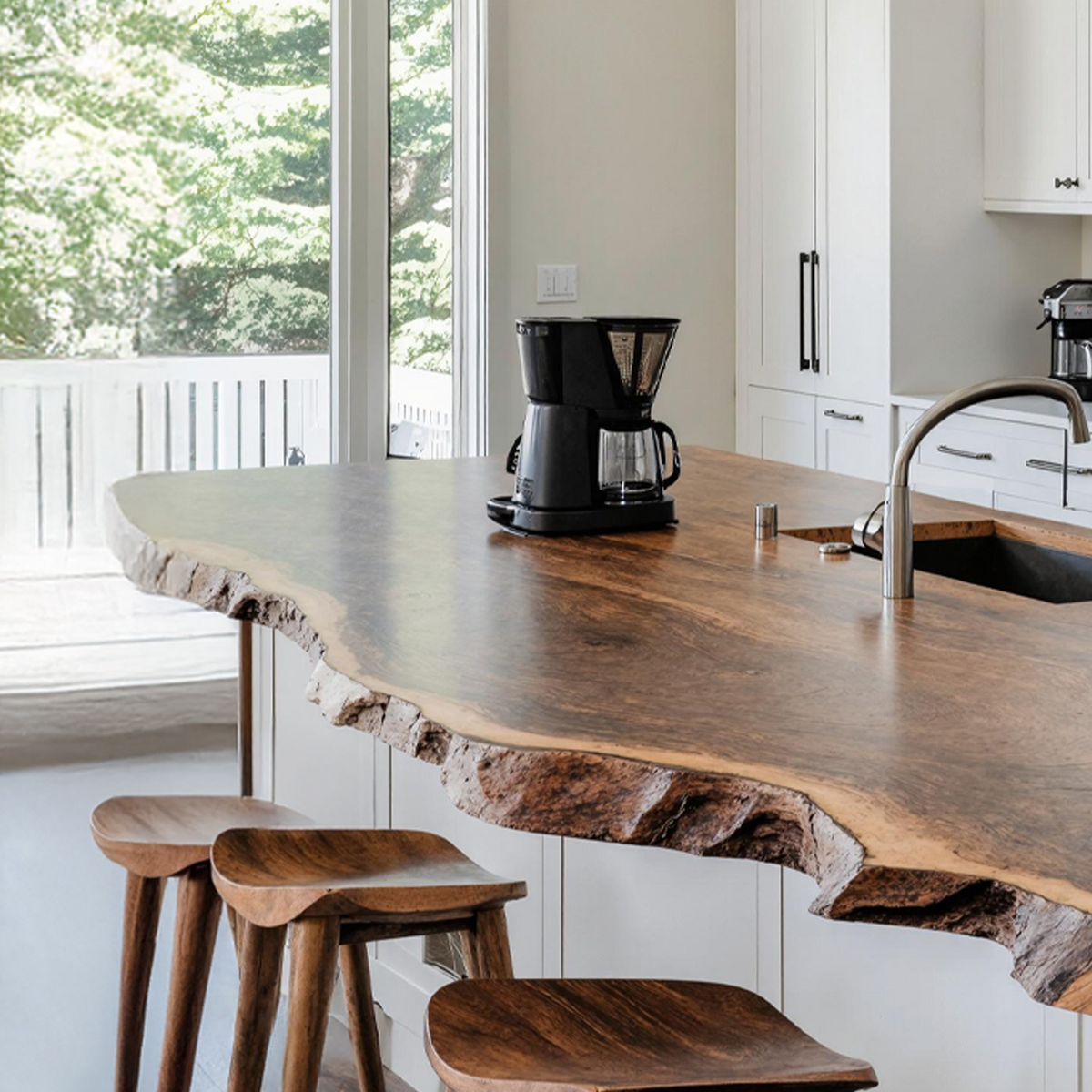 Farmhouse Live Edge Tabletop For Dining Room