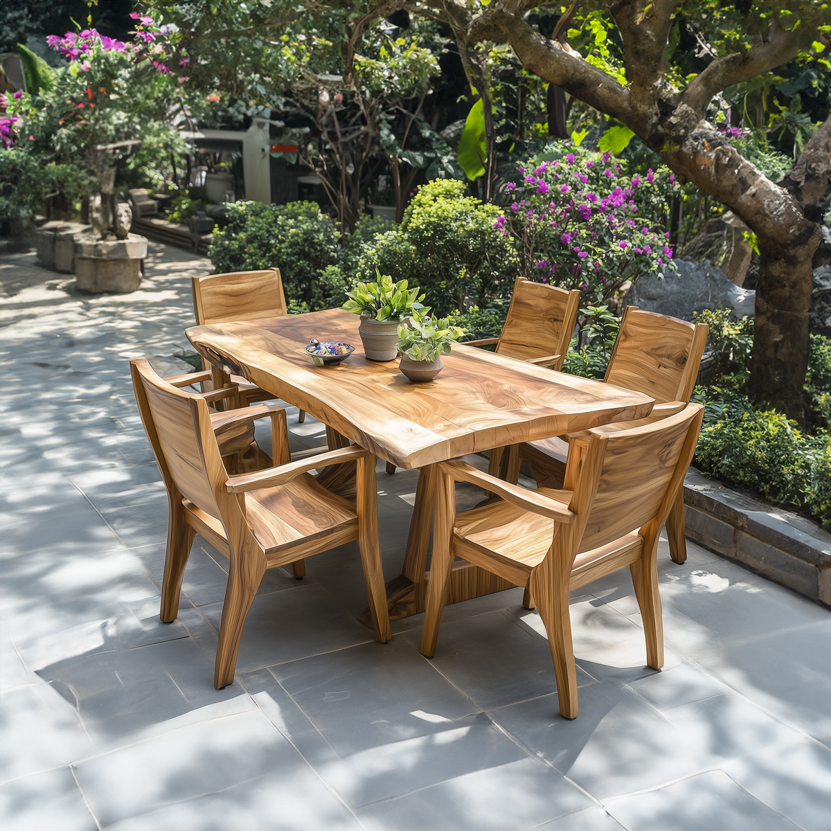 Family Dining Set Garden Dining Table Handcrafted Decor Garden Gift