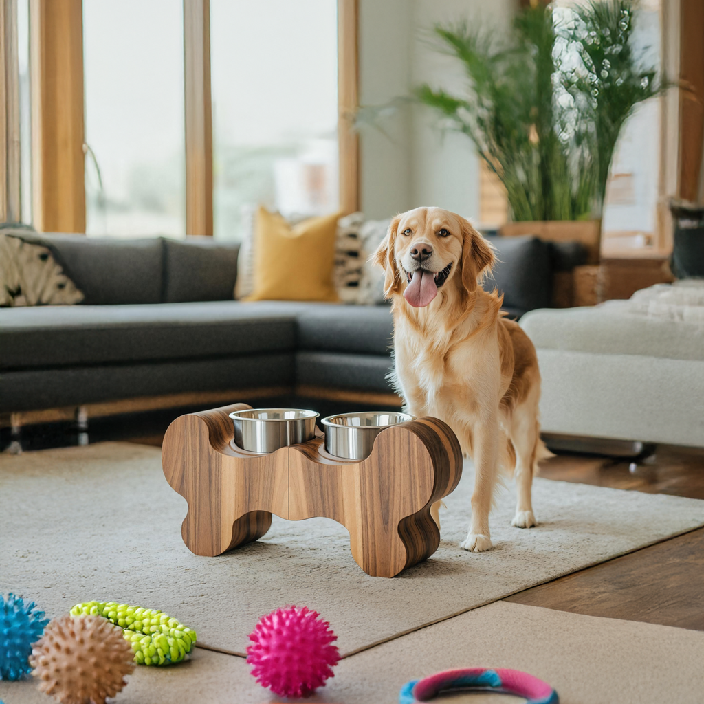 Handcrafted Dog Bowl Stand For Modern Kitchen Decor