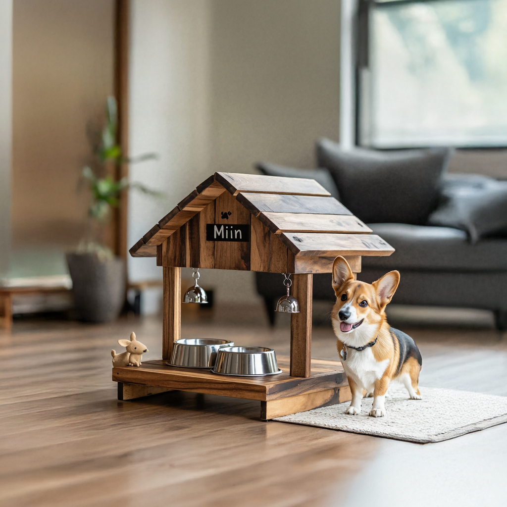 Handcrafted Pet Feeding Station Wooden For Dogs