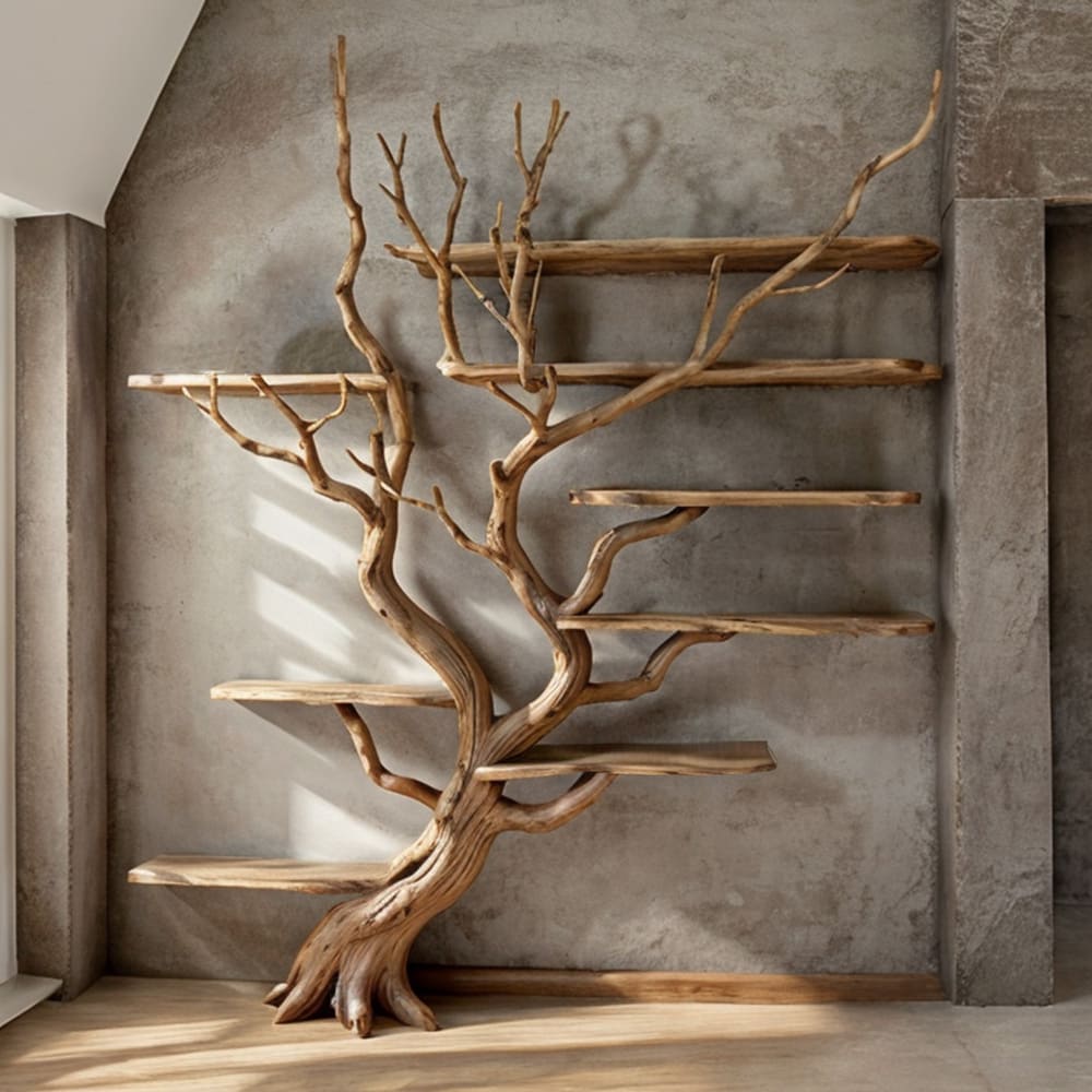 Tree Branch Bookshelf, Large Driftwood Floating Wall Shelf