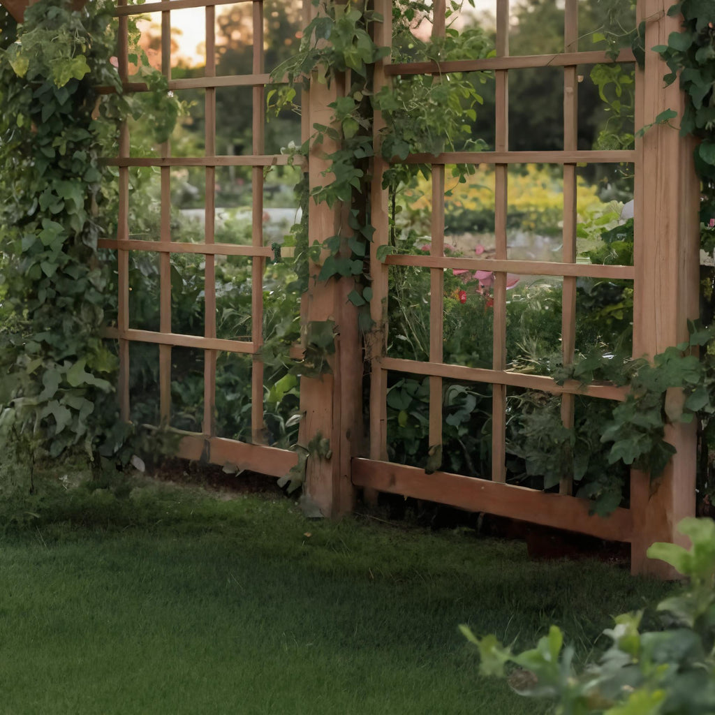 Garden Pergola Trellis, Rustic Solid Wood Arbor for Patio or Yard