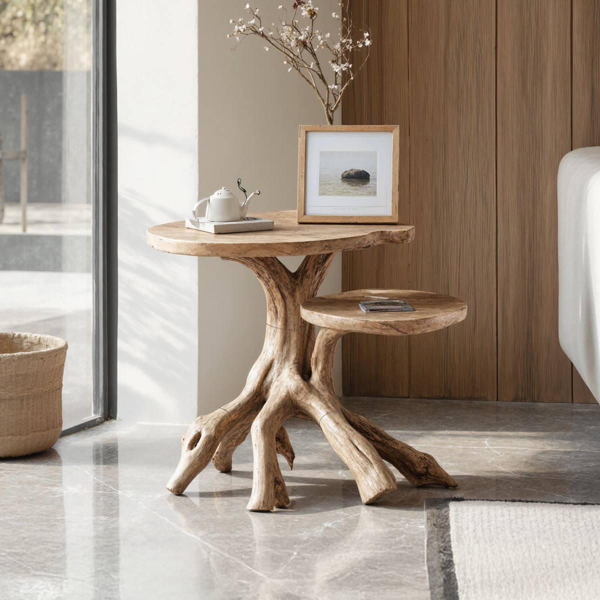 Farmhouse Live Edge End Table Entryway Table