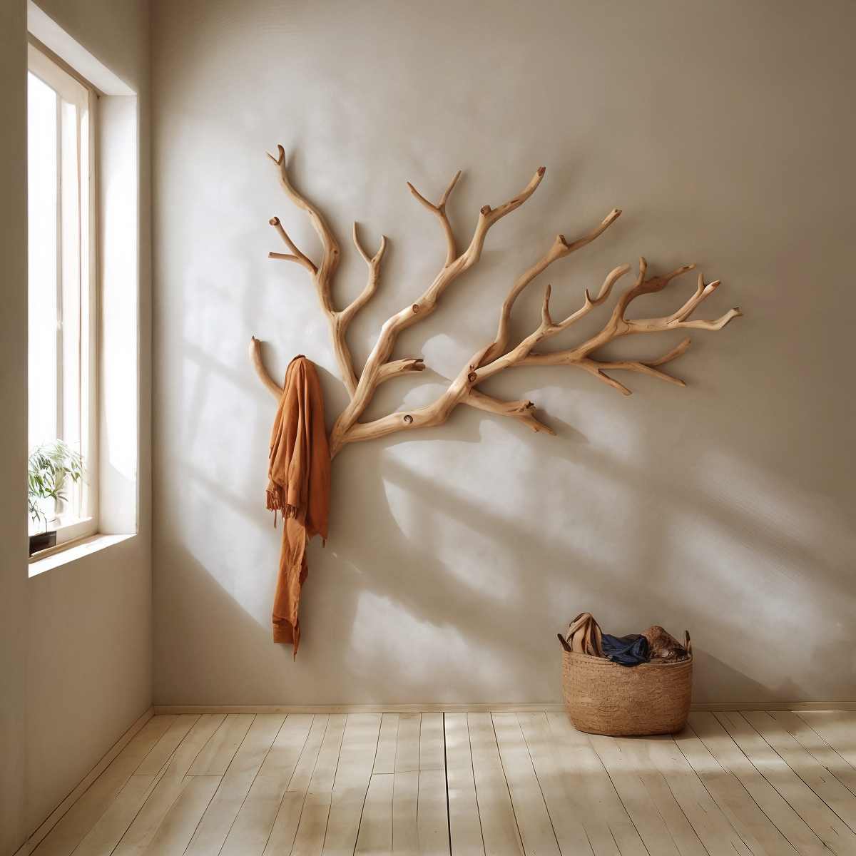 Driftwood Coat Rack, Custom Wall-Mounted Tree Branch Clothes Hanger