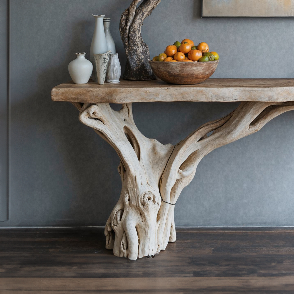 Floating Edge Console Table Handcraft Table Decor