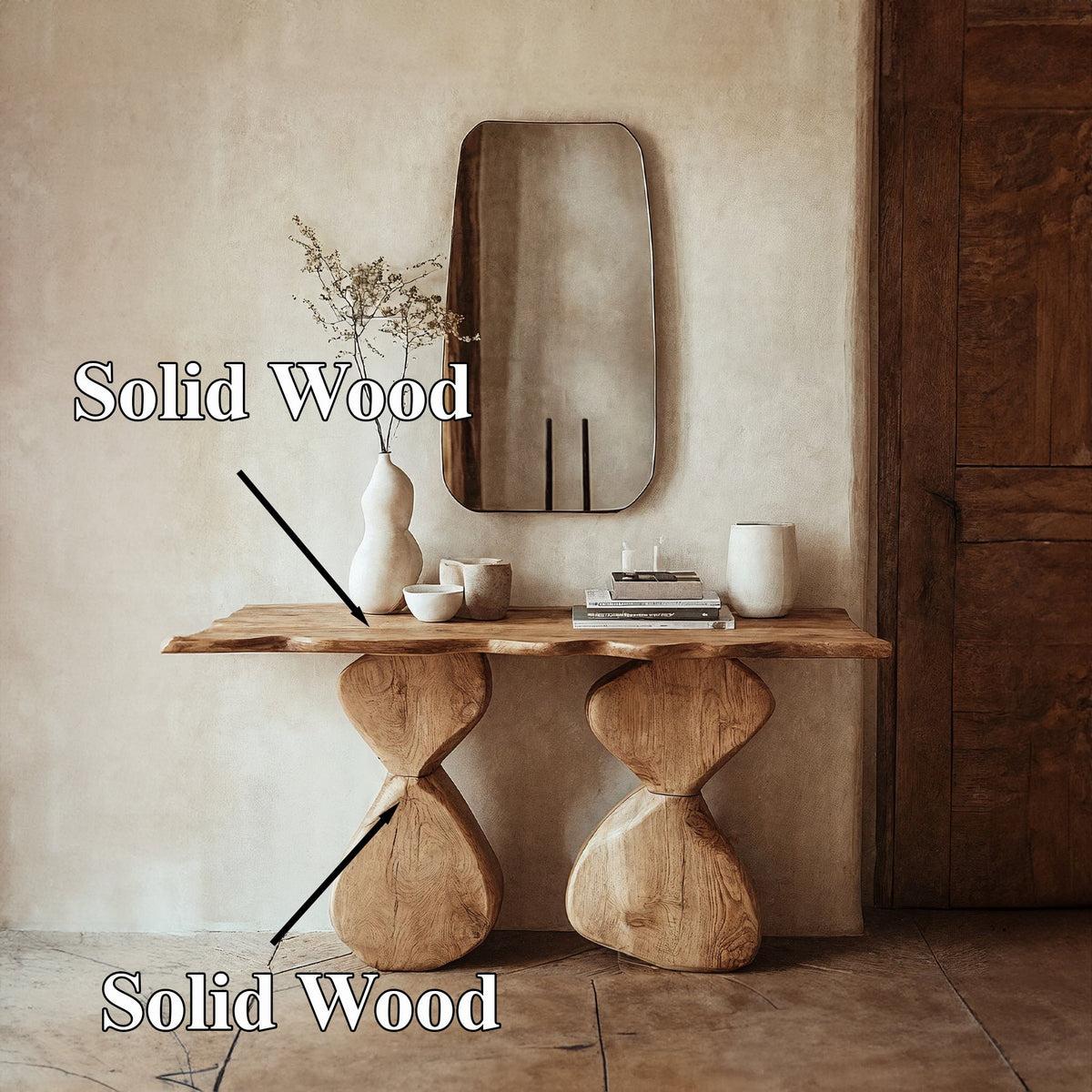 Entryway Console Table Solid Wood