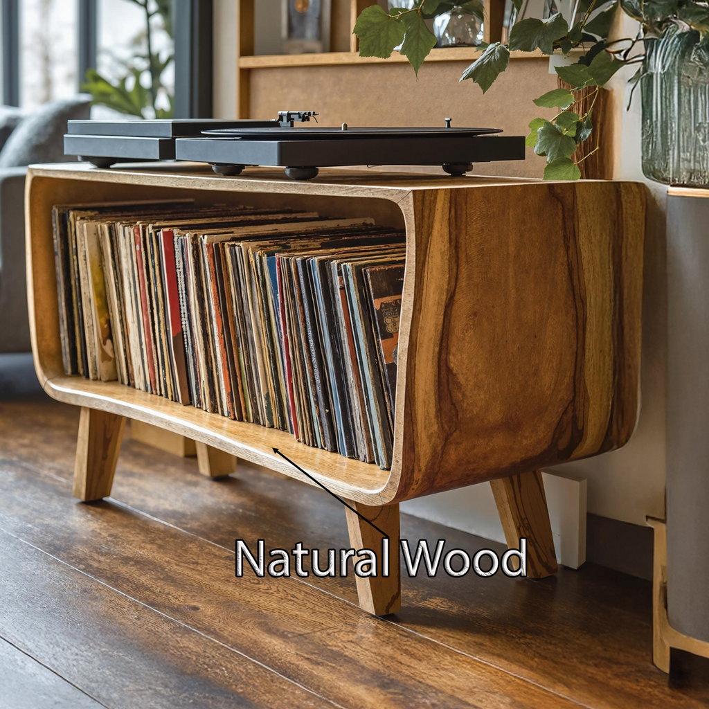 Record Player Stand, Minimalist Solid Wood Turntable Console
