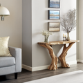 Live Edge Rustic Wood Console Table For Stunning Entryways