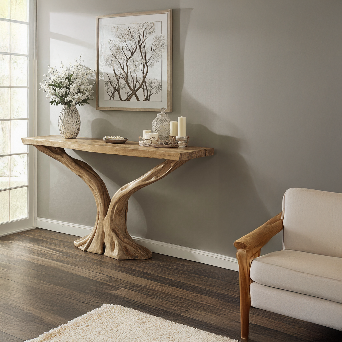 Classic Farmhouse Console Table For Living Room