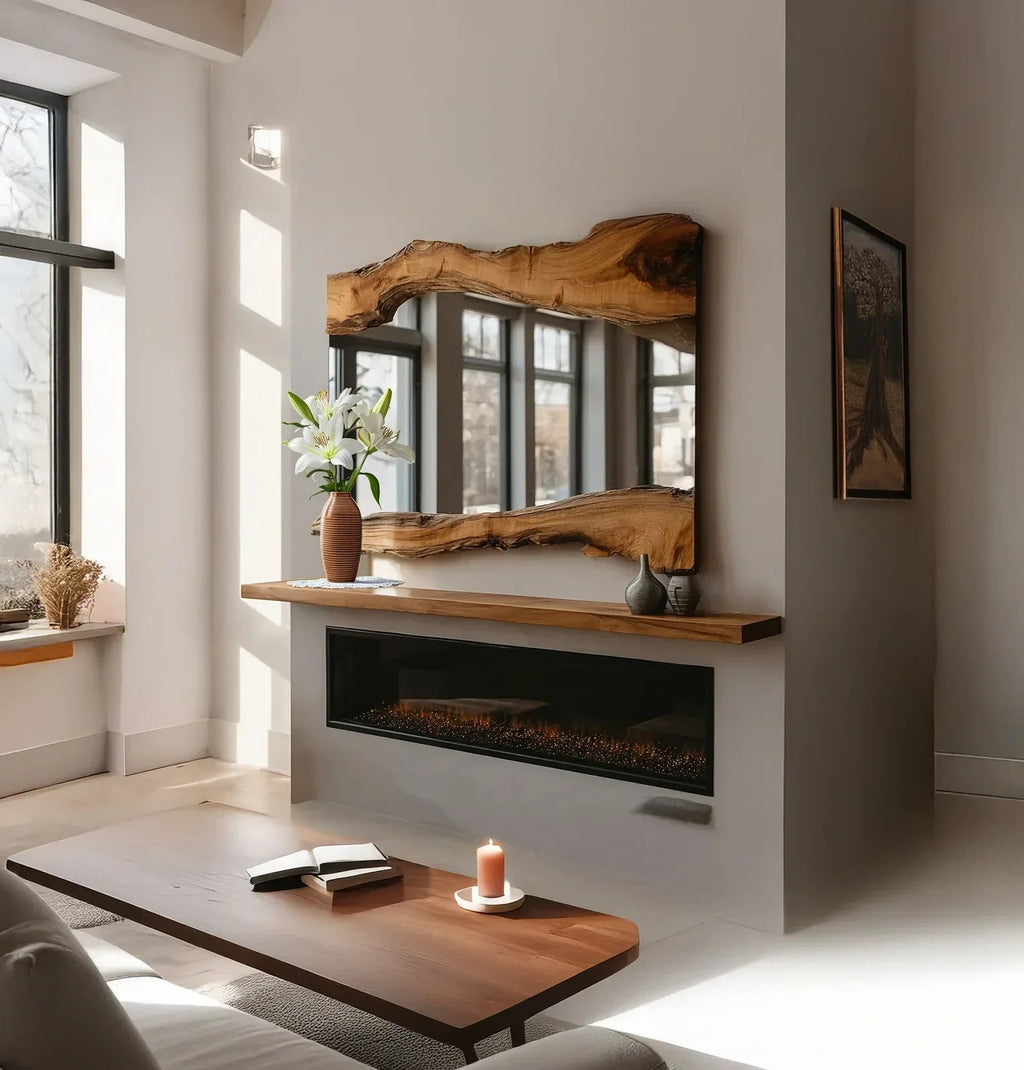 Wood Mirror Frame Handmade Live Edge Wall Decor