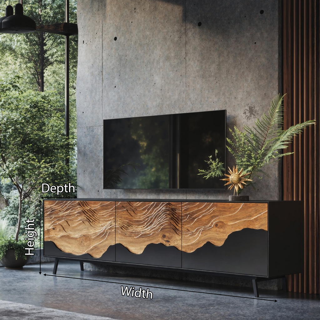 Handcrafted TV Console Table For Living Room